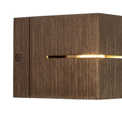 QAZQA Smarte Wandleuchten|Wandleuchten*Set mit 2 Smart-Wandlampen Dunkelbronze 9,7 cm Inkl. Wifi G9 - Transfer Groove