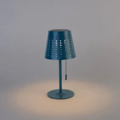 QAZQA Gartenbeleuchtung|Led-Außenleuchten*Set mit 2 Tischlampen Blau inkl. LED 3-stufig dimmbar wiederaufladbar und solarbetrieben - Ferre