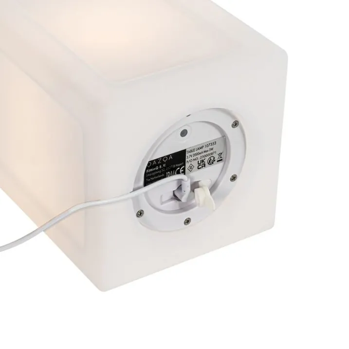 QAZQA Gartenbeleuchtung|Led-Außenleuchten*Set mit 2 Tischlampen mit weißem Flammeneffekt, wiederaufladbar, IP44 – Stard