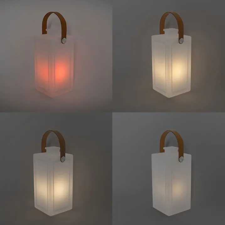 QAZQA Gartenbeleuchtung|Led-Außenleuchten*Set mit 2 Tischlampen mit weißem Flammeneffekt, wiederaufladbar, IP44 – Stard