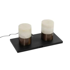 QAZQA Gartenbeleuchtung|Led-Außenleuchten*Set mit 2 Tischleuchten Dunkelbronze RGBW wiederaufladbar - Alessia