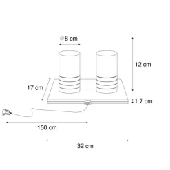 QAZQA Gartenbeleuchtung|Led-Außenleuchten*Set mit 2 Tischleuchten Dunkelbronze RGBW wiederaufladbar - Alessia