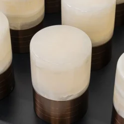 QAZQA Gartenbeleuchtung|Led-Außenleuchten*Set mit 12 Tischleuchten Dunkelbronze RGBW wiederaufladbar inkl. Ladestation - Alessia