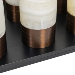 QAZQA Gartenbeleuchtung|Led-Außenleuchten*Set mit 12 Tischleuchten Dunkelbronze RGBW wiederaufladbar inkl. Ladestation - Alessia