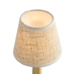 QAZQA Gartenbeleuchtung|Led-Tischleuchten*Set mit 2 Tischleuchten Gold mit Beige RGBW wiederaufladbar - Elise