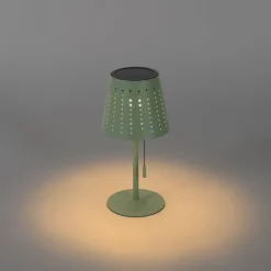 QAZQA Gartenbeleuchtung|Led-Außenleuchten*Set mit 2 Tischleuchten grün inkl. LED 3-stufig dimmbar wiederaufladbar und solarbetrieben - Ferre