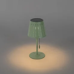 QAZQA Gartenbeleuchtung|Led-Außenleuchten*Set mit 2 Tischleuchten grün inkl. LED 3-stufig dimmbar wiederaufladbar und solarbetrieben - Ferre