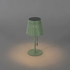 QAZQA Gartenbeleuchtung|Led-Außenleuchten*Set mit 2 Tischleuchten grün inkl. LED 3-stufig dimmbar wiederaufladbar und solarbetrieben - Ferre