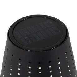 QAZQA Gartenbeleuchtung|Led-Außenleuchten*Set mit 2 Tischleuchten schwarz inkl. LED 3-stufig dimmbar wiederaufladbar und solarbetrieben - Ferre