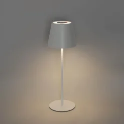 QAZQA Gartenbeleuchtung|Led-Außenleuchten*Set mit 2 Tischleuchten weiß mit Dimmer und wiederaufladbarem RGBW - Murdock