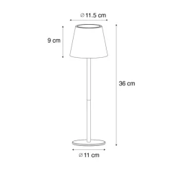 QAZQA Gartenbeleuchtung|Led-Außenleuchten*Set mit 2 Tischleuchten weiß mit Dimmer und wiederaufladbarem RGBW - Murdock