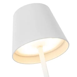 QAZQA Gartenbeleuchtung|Led-Außenleuchten*Set mit 2 Tischleuchten weiß mit Dimmer und wiederaufladbarem RGBW - Murdock