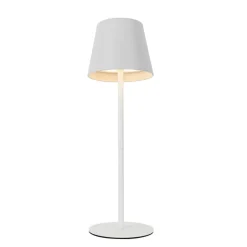 QAZQA Gartenbeleuchtung|Led-Außenleuchten*Set mit 2 Tischleuchten weiß mit Dimmer und wiederaufladbarem RGBW - Murdock