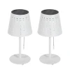 QAZQA Gartenbeleuchtung|Led-Außenleuchten*Set mit 2 Tischleuchten Weiß inkl. LED 3-stufig dimmbar wiederaufladbar und Solar - Ferre