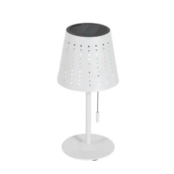 QAZQA Gartenbeleuchtung|Led-Außenleuchten*Set mit 2 Tischleuchten Weiß inkl. LED 3-stufig dimmbar wiederaufladbar und Solar - Ferre