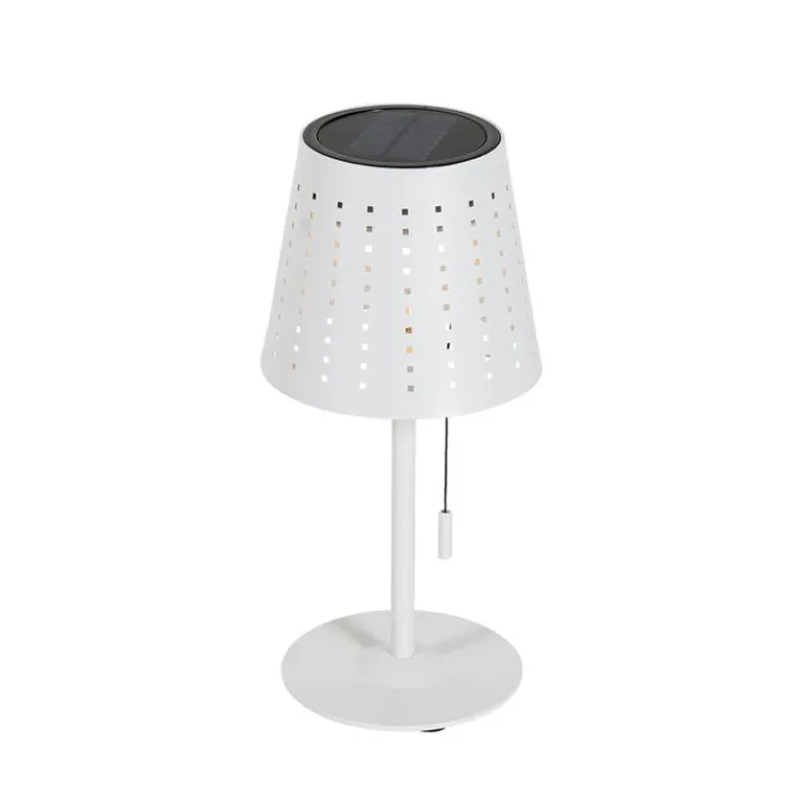 QAZQA Gartenbeleuchtung|Led-Außenleuchten*Set mit 2 Tischleuchten Weiß inkl. LED 3-stufig dimmbar wiederaufladbar und Solar - Ferre