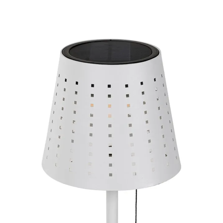 QAZQA Gartenbeleuchtung|Led-Außenleuchten*Set mit 2 Tischleuchten Weiß inkl. LED 3-stufig dimmbar wiederaufladbar und Solar - Ferre