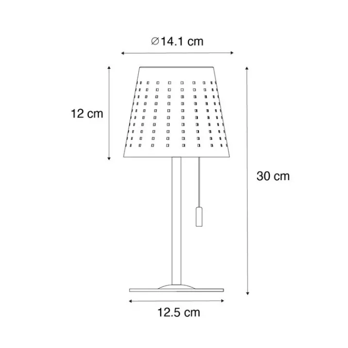 QAZQA Gartenbeleuchtung|Led-Außenleuchten*Set mit 2 Tischleuchten Weiß inkl. LED 3-stufig dimmbar wiederaufladbar und Solar - Ferre