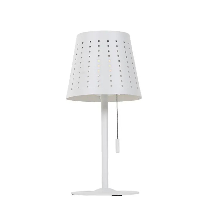 QAZQA Gartenbeleuchtung|Led-Außenleuchten*Set mit 2 Tischleuchten Weiß inkl. LED 3-stufig dimmbar wiederaufladbar und Solar - Ferre