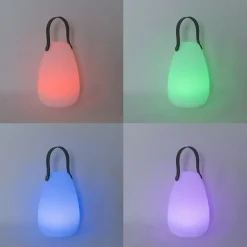 QAZQA Gartenbeleuchtung|Led-Außenleuchten*Set mit 2 Tischleuchten weiß RGBW wiederaufladbar IP54 - Pion