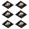QAZQA Einbaustrahler|Wohnzimmerlampen*Set mit 6 verstellbaren schwarzen Einbaustrahlern - Chuck 111