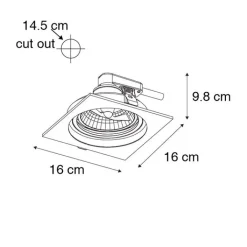 QAZQA Einbaustrahler|Wohnzimmerlampen*Set mit 6 verstellbaren schwarzen Einbaustrahlern - Chuck 111