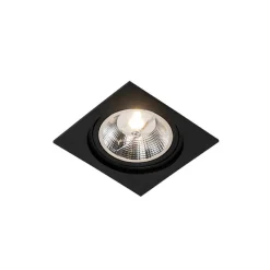 QAZQA Einbaustrahler|Wohnzimmerlampen*Set mit 6 verstellbaren schwarzen Einbaustrahlern - Chuck 111