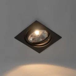 QAZQA Einbaustrahler|Wohnzimmerlampen*Set mit 6 verstellbaren schwarzen Einbaustrahlern - Chuck 111