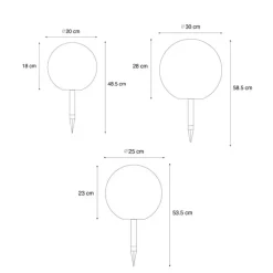 QAZQA Gartenbeleuchtung|Led-Außenleuchten*Set mit 3 weißen Außen-Stehleuchten inkl. LED Solar IP44 - Ludger