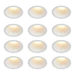 QAZQA Schlafzimmerlampen|Küchenlampen*Set mit 12 weißen Einbauleuchten GU10 35 mm IP44 - Dept