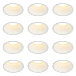 QAZQA Schlafzimmerlampen|Küchenlampen*Set mit 12 weißen Einbauleuchten GU10 70 mm IP44 - Dept