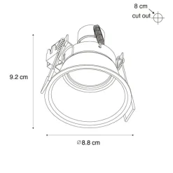 QAZQA Schlafzimmerlampen|Küchenlampen*Set mit 12 weißen Einbauleuchten GU10 50 mm IP44 - Dept
