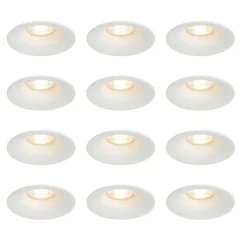 QAZQA Schlafzimmerlampen|Küchenlampen*Set mit 12 weißen GU10 Einbaustrahlern 50 mm - Gijs