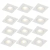 QAZQA Außenstrahler|Einbaustrahler*Set mit 12 weißen quadratischen GU10 Einbaustrahlern 50 mm IP44 - Xena