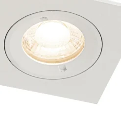 QAZQA Außenstrahler|Einbaustrahler*Set mit 12 weißen quadratischen GU10 Einbaustrahlern 50 mm IP44 - Xena