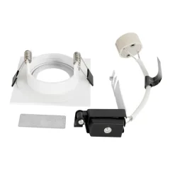 QAZQA Außenstrahler|Einbaustrahler*Set mit 12 weißen quadratischen GU10 Einbaustrahlern 50 mm IP44 - Xena