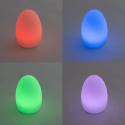 QAZQA Gartenbeleuchtung|Led-Außenleuchten*Set mit 2 weißen RGBW-wiederaufladbaren Tischleuchten - Eggo