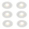 QAZQA Einbaustrahler|Wohnzimmerlampen*Set mit 6 weißen runden Einbauleuchten GU10 50 mm IP44 - Xena