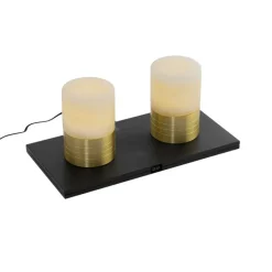 QAZQA Gartenbeleuchtung|Led-Außenleuchten*Set mit 2 wiederaufladbaren goldenen RGBW Tischleuchten - Alessia