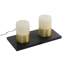 QAZQA Gartenbeleuchtung|Led-Außenleuchten*Set mit 2 wiederaufladbaren goldenen RGBW Tischleuchten - Alessia