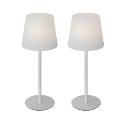QAZQA Gartenbeleuchtung|Led-Außenleuchten*Set mit 2 wiederaufladbaren Tischleuchten weiß 40 cm IP54 - Jude
