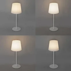 QAZQA Gartenbeleuchtung|Led-Außenleuchten*Set mit 2 wiederaufladbaren Tischleuchten weiß 40 cm IP54 - Jude