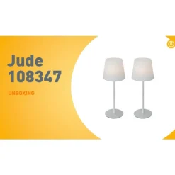 QAZQA Gartenbeleuchtung|Led-Außenleuchten*Set mit 2 wiederaufladbaren Tischleuchten weiß 40 cm IP54 - Jude