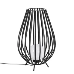 QAZQA Stehlampen*Set Stehlampen schwarz mit Opal 110 cm und 70 cm - Angela