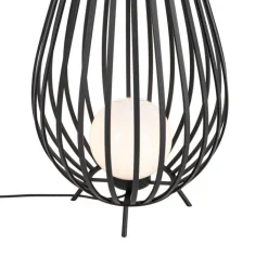 QAZQA Stehlampen*Set Stehlampen schwarz mit Opal 110 cm und 70 cm - Angela