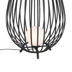 QAZQA Stehlampen*Set Stehlampen schwarz mit Opal 110 cm und 70 cm - Angela