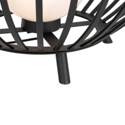 QAZQA Stehlampen*Set Stehlampen schwarz mit Opal 110 cm und 70 cm - Angela