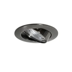 QAZQA Einbaustrahler|Wohnzimmerlampen*Set van 6 moderne inbouwspots gunmetal GU10 50mm rond kantelbaar - Edu