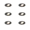 QAZQA Einbaustrahler|Wohnzimmerlampen*Set van 6 moderne inbouwspots gunmetal GU10 50mm rond kantelbaar - Cisco