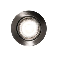 QAZQA Einbaustrahler|Wohnzimmerlampen*Set van 6 moderne inbouwspots gunmetal GU10 50mm rond kantelbaar - Cisco